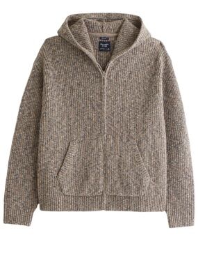 Abercrombie & Fitch Full Zip Hooded Sweater, Size LARGE
